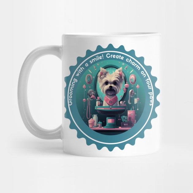 Grooming With a Smile Create Charm on Four Paws Grooming Design Cute Grooming Gift by Positive Designer